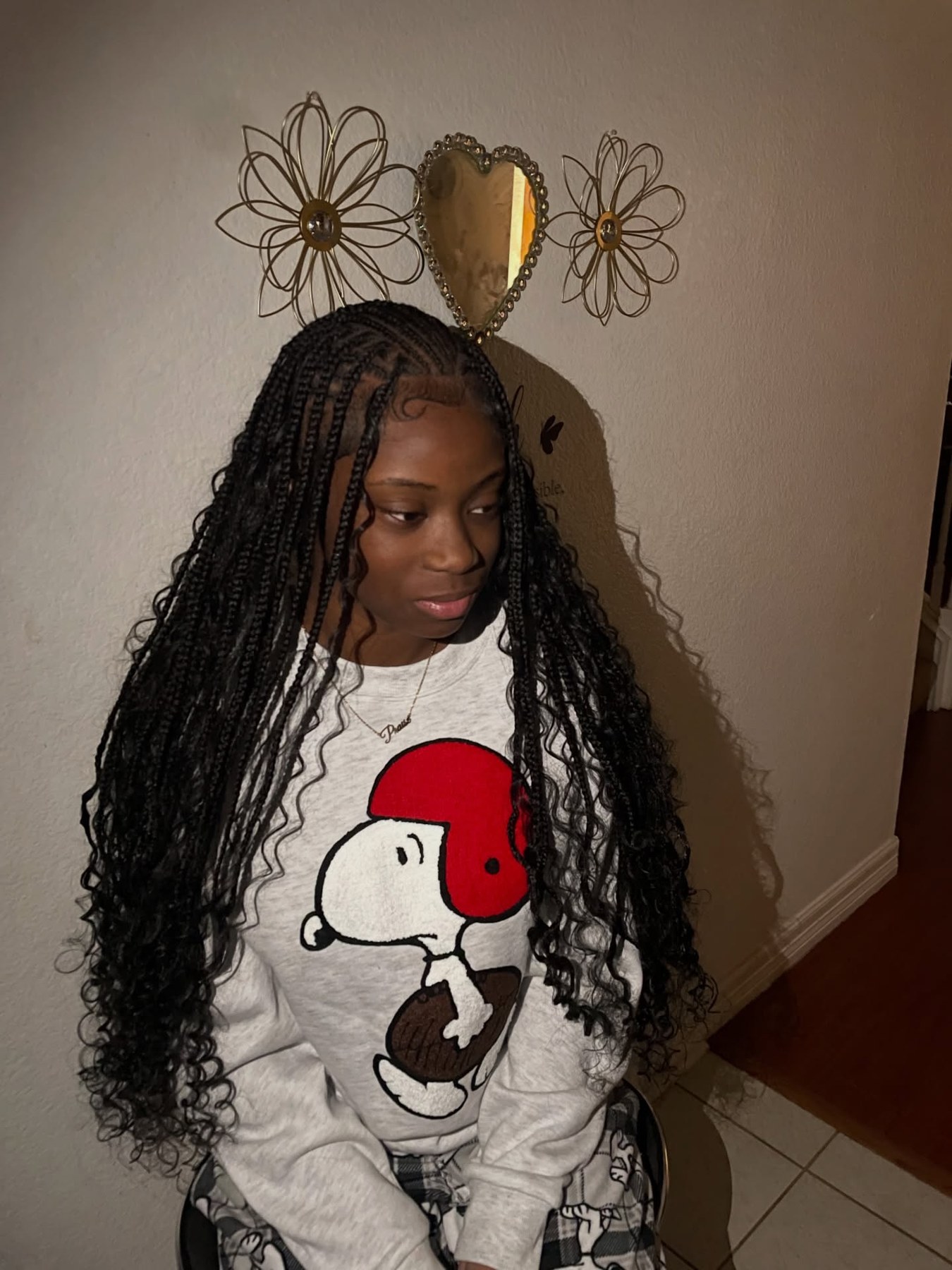 Medium knotless boho braids